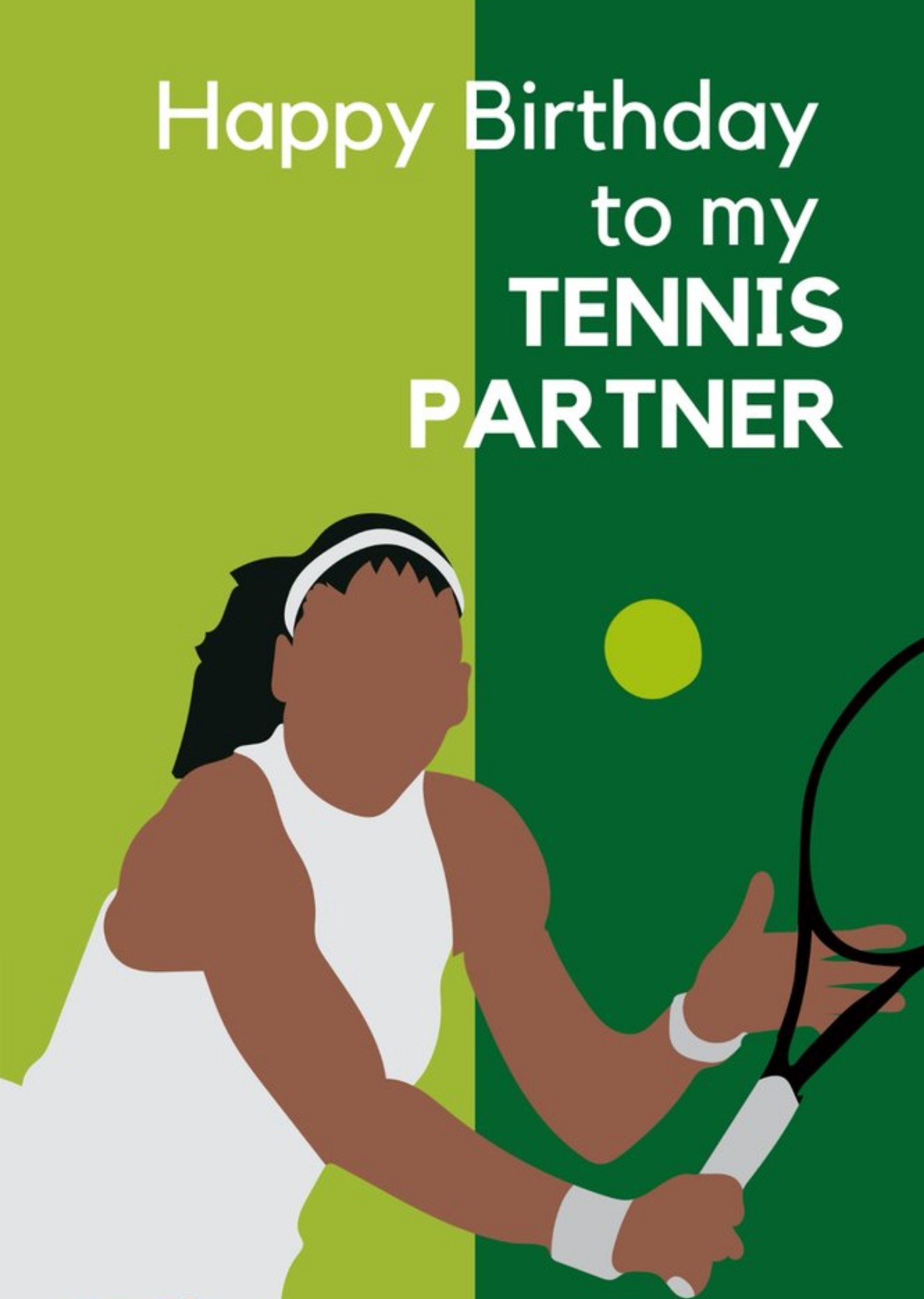 Moonpig Anoela Happy Birthday To My Tennis Partner Card, Large
