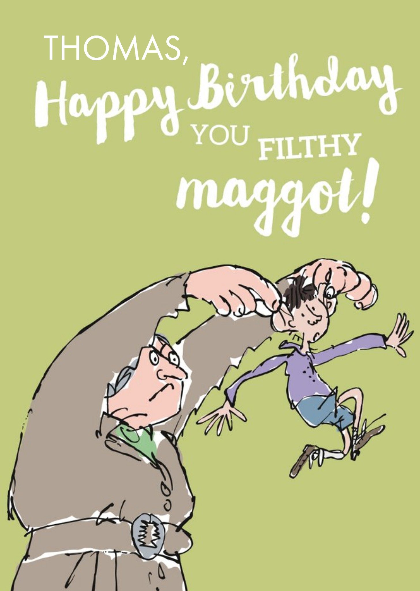 Other Roald Dahl Miss Trunchball Personalised Birthday Card, Large