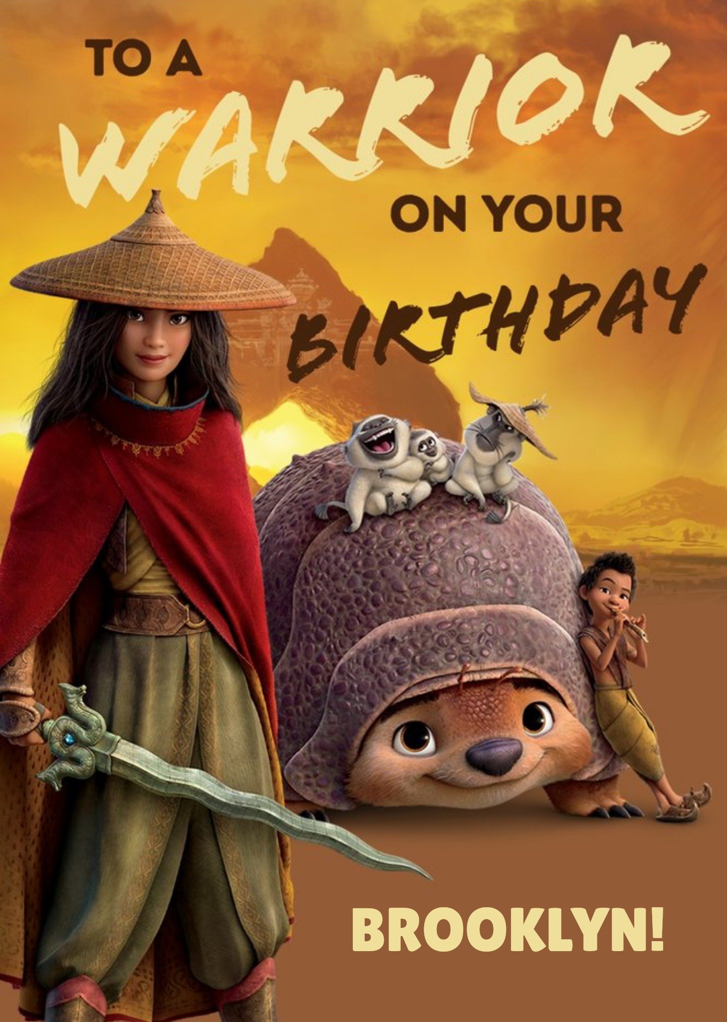 Disney Raya And The Last Dragon To A Warrior On Your Birthday Card Ecard
