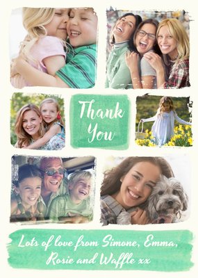 Photo upload card - thank you card - watercolour