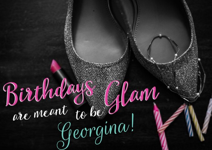 Huetribe Photographic Glam Shoes Birthday Card