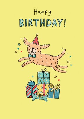 Jenny Seddon Illustrated Dog and Gifts Birthday Card