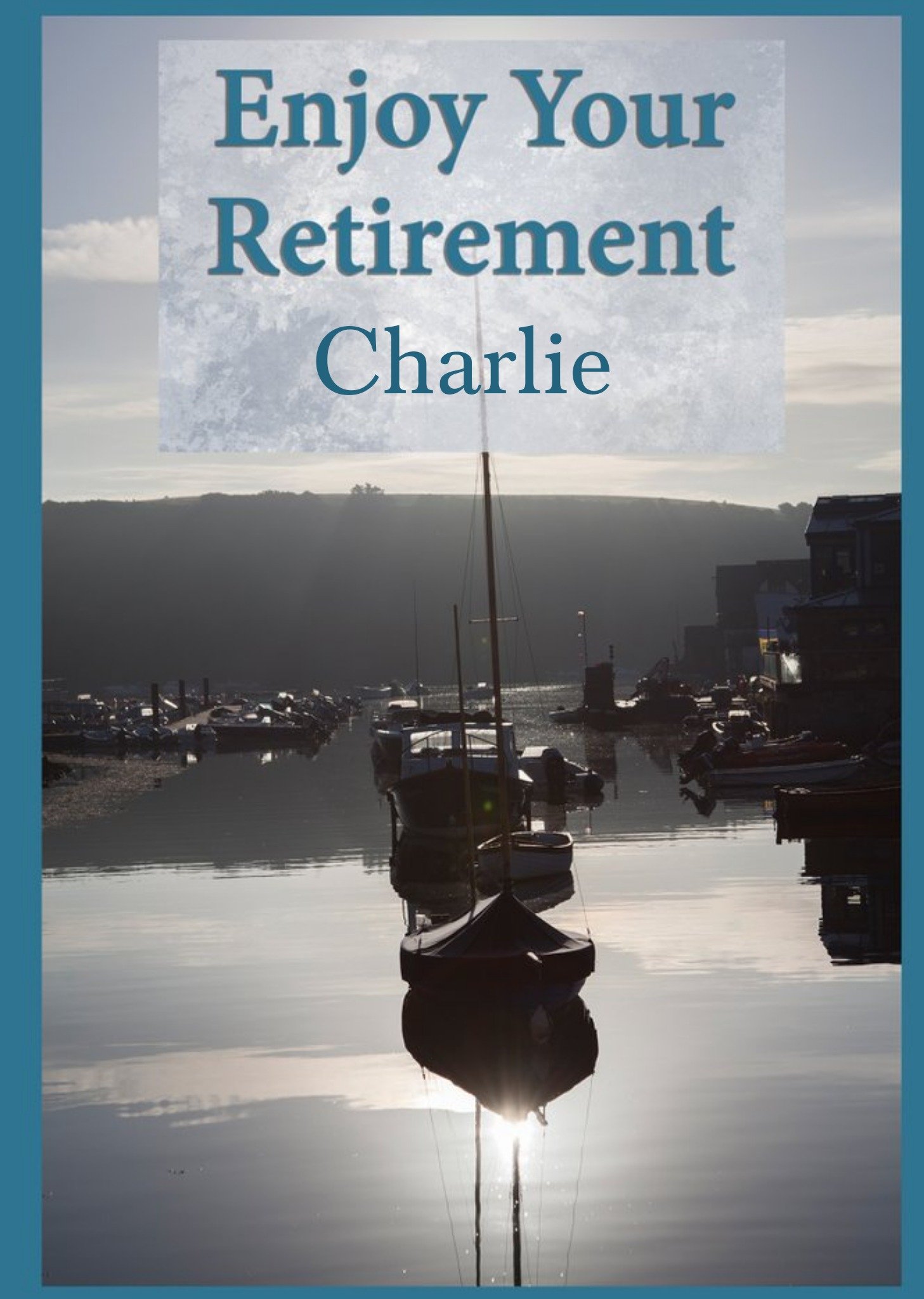 Moonpig Alex Sharp Photography Boat Personalised Retirement Card, Large