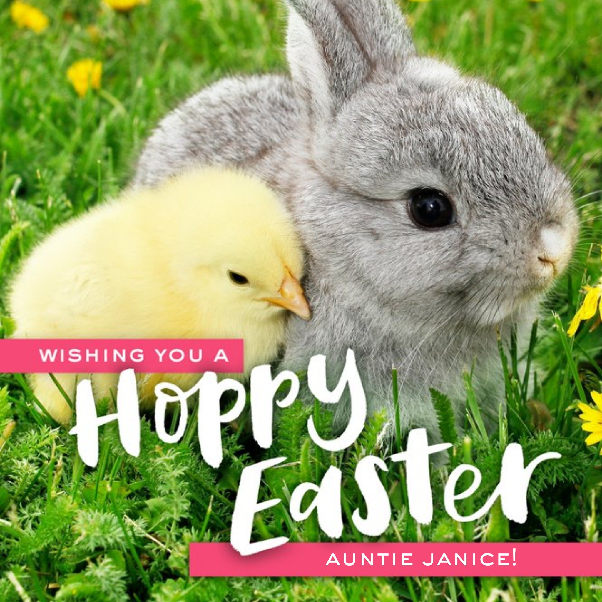 Wishing You A Hoppy Easter Personalised Card, Square