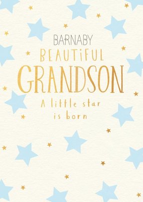 Cute A Little Star Beautiful Grandson New Baby Card
