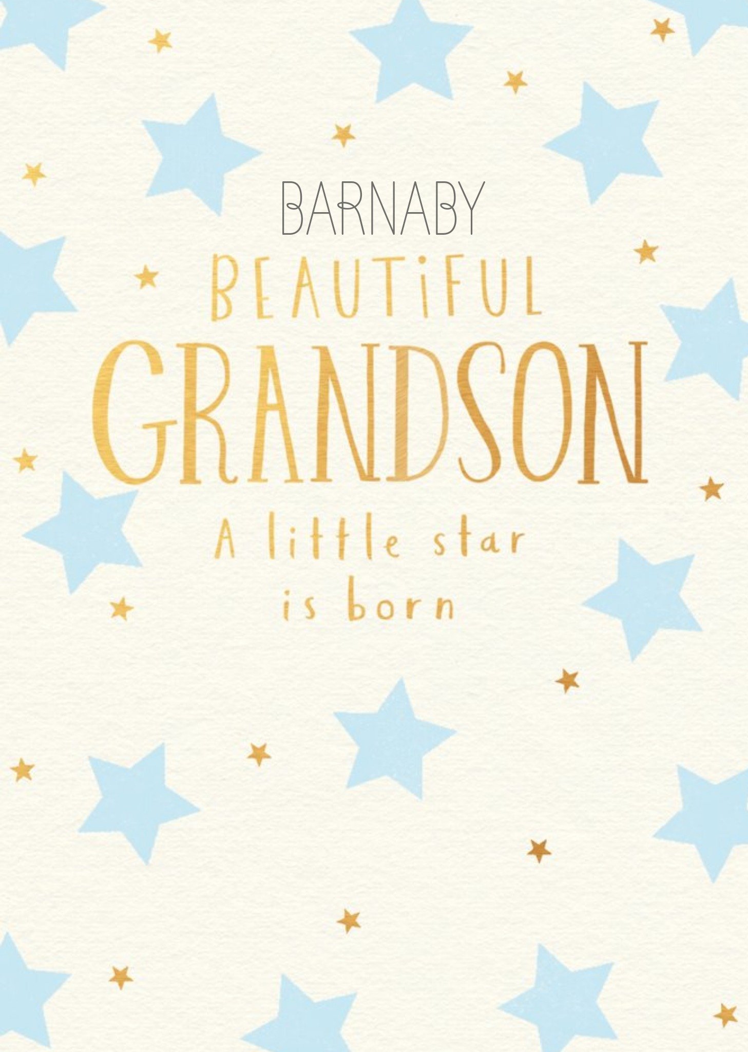 Moonpig Cute A Little Star Beautiful Grandson New Baby Card, Large