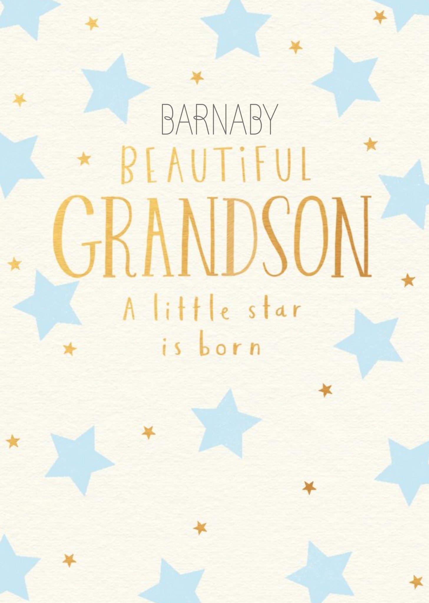 Cute A Little Star Beautiful Grandson New Baby Card Ecard