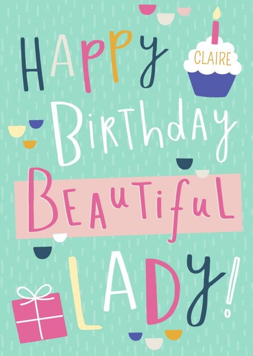 Happy Birthday Beautiful Lady Card