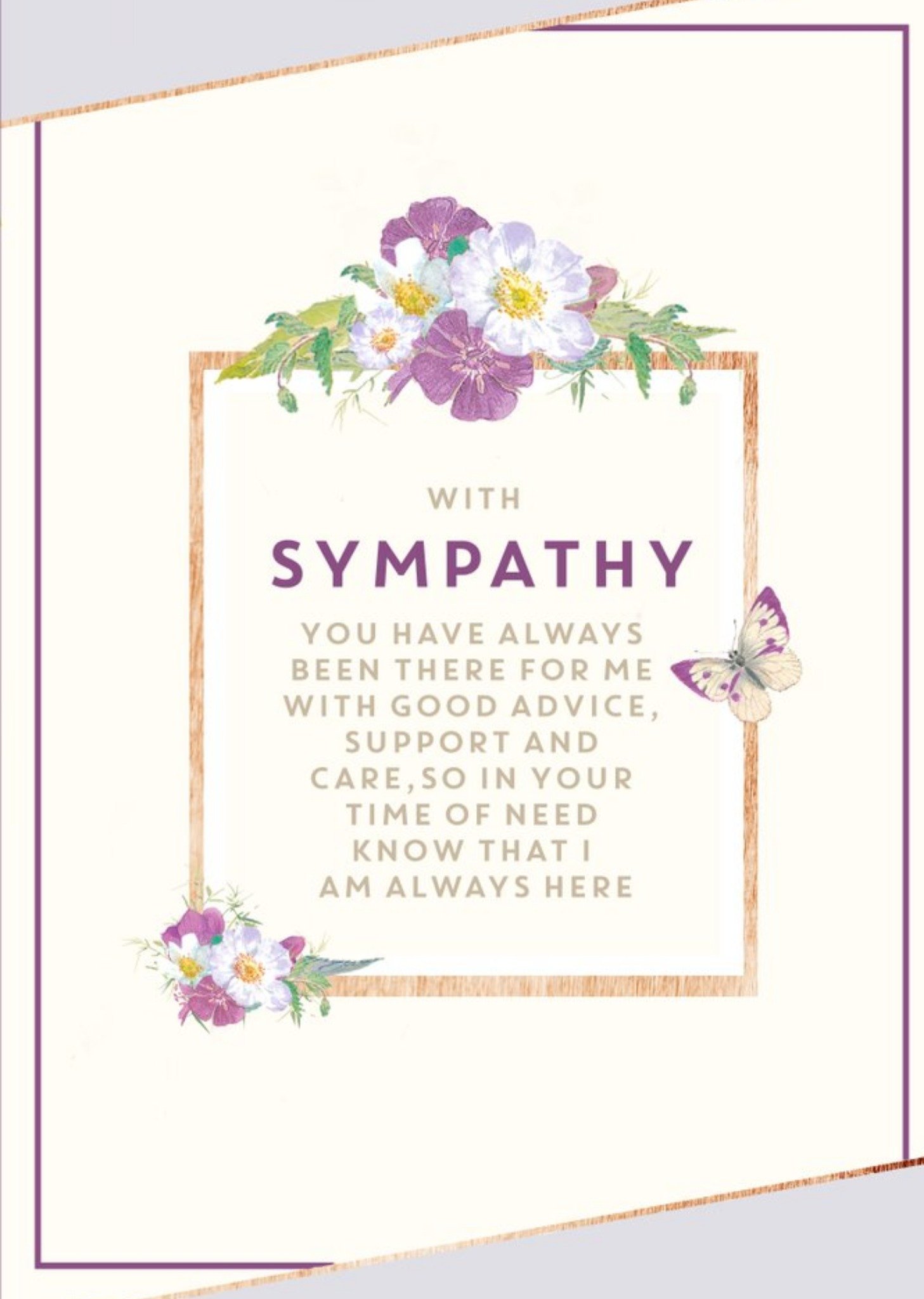 Moonpig Traditional - Typographic - Sympathy Card, Large