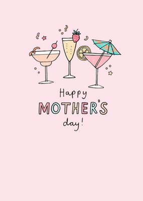 Cocktails Pastel Illustrated Mother's Day Card