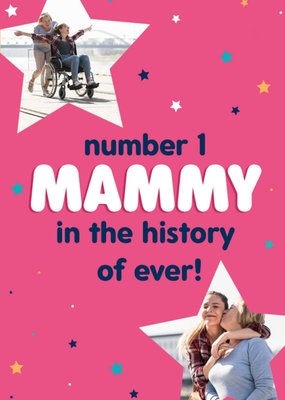 Double Photo Upload Mammy Birthday Card