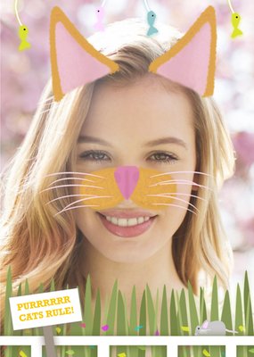 Charming Cat Face Upload Card
