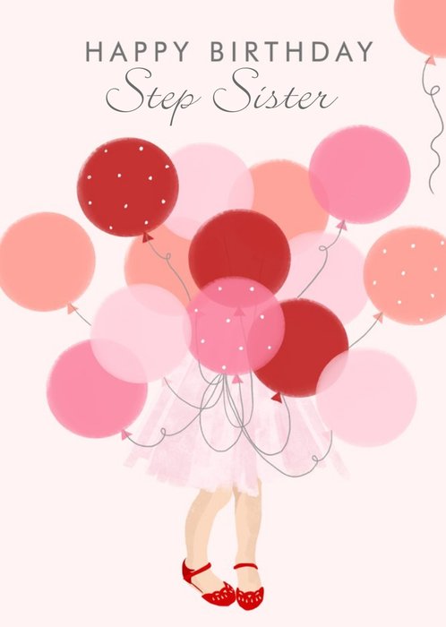 Okey Dokey Cute Character Illustration Step sister Birthday Card