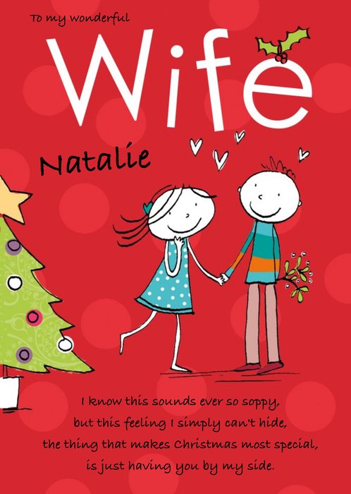 To My Wonderful Wife Poem Personalised Merry Christmas Card
