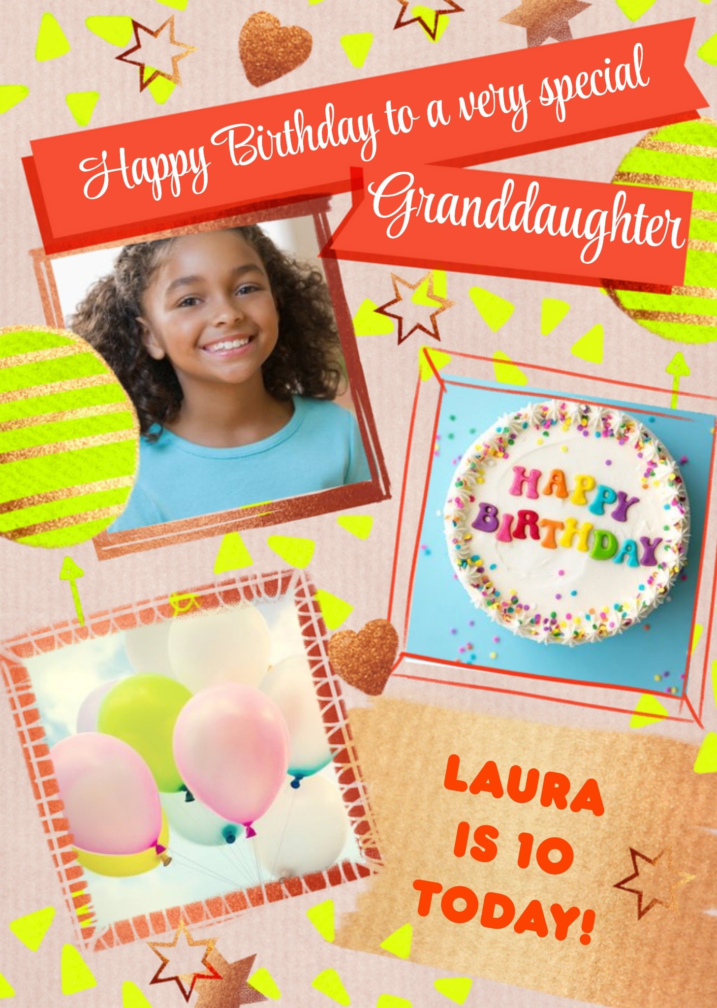 Moonpig To A Very Special Granddaughter Photo Upload Birthday Card, Large