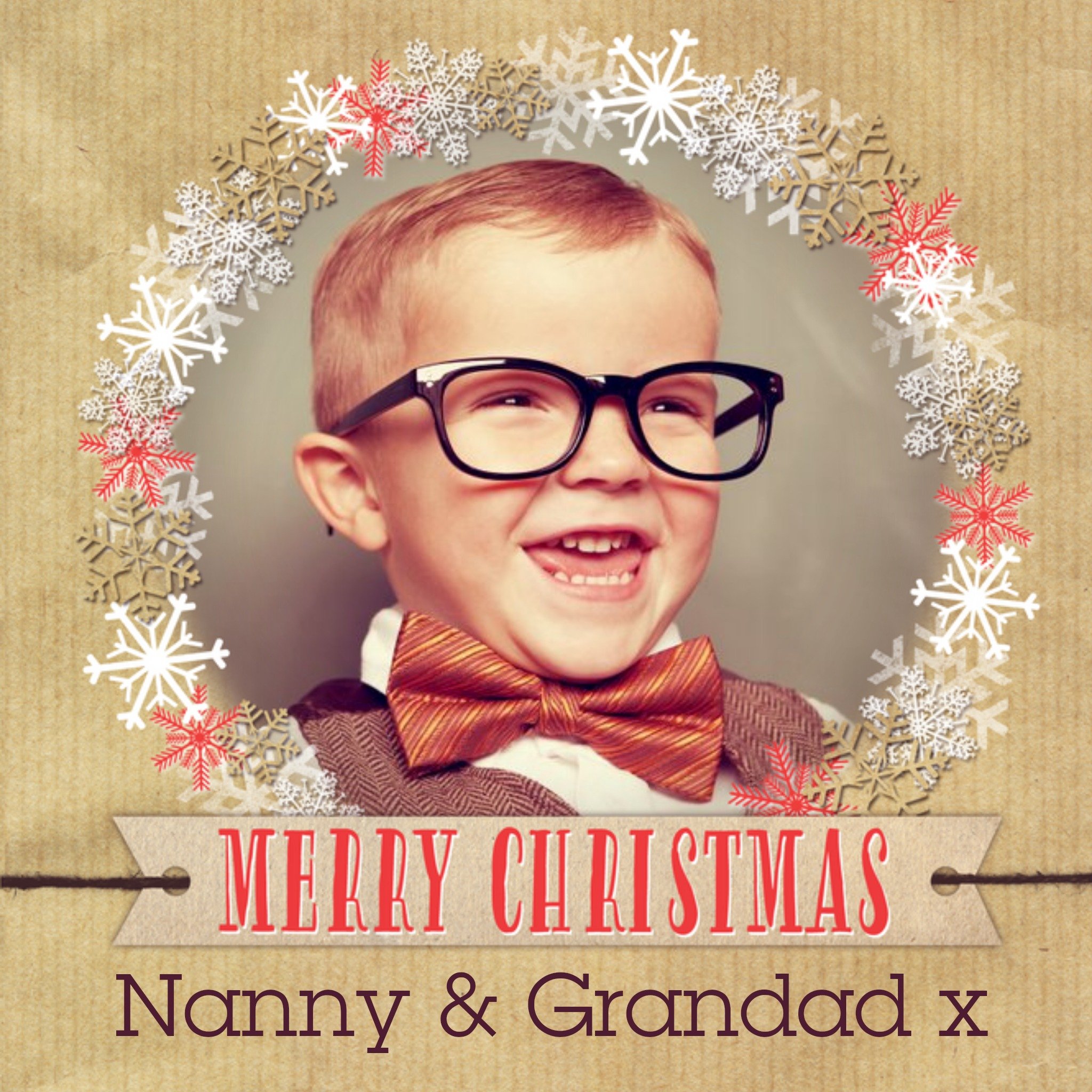 Moonpig Merry Christmas Card For Grandparents, Square
