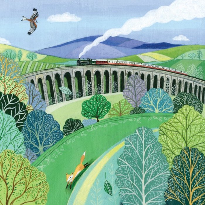 Train In The Countryside Card