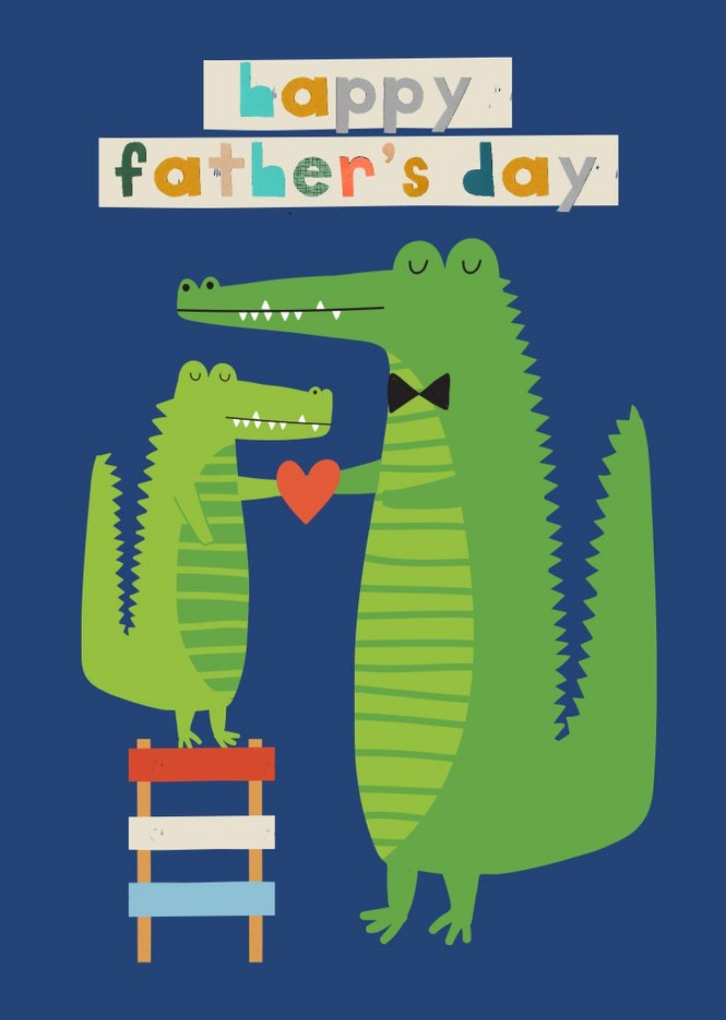 Moonpig Bright Colourful Crocodiles Illustration Happy Father's Day Card Ecard