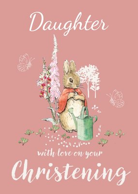 Peter Rabbit Illustration Daughter Christening Card