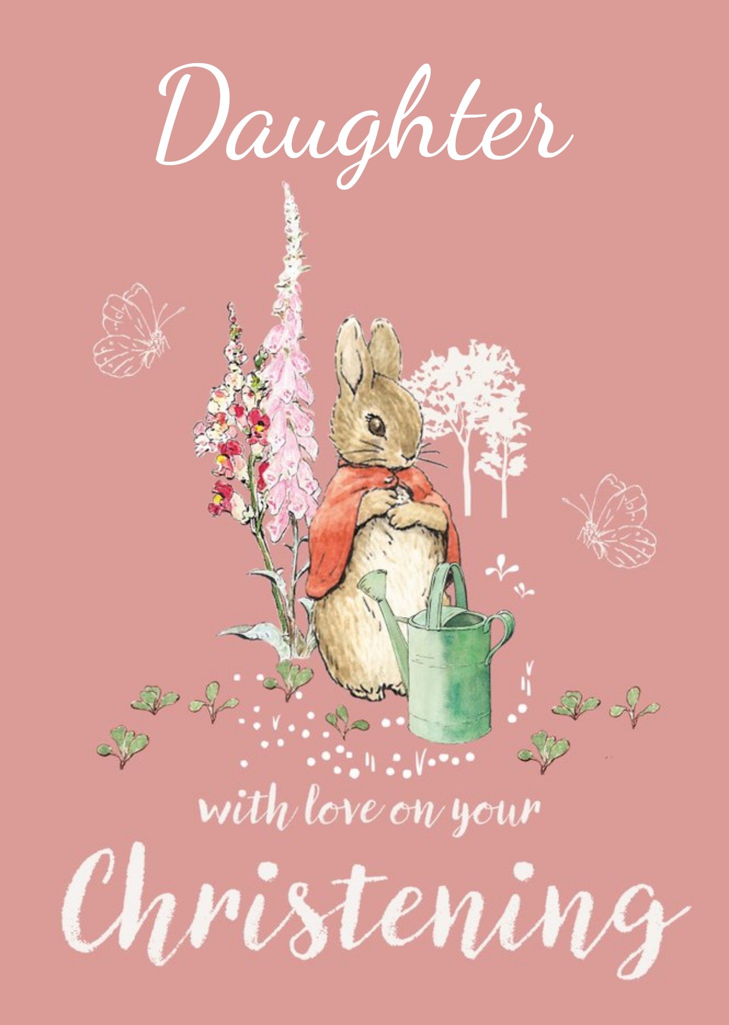 Beatrix Potter Peter Rabbit Illustration Daughter Christening Card