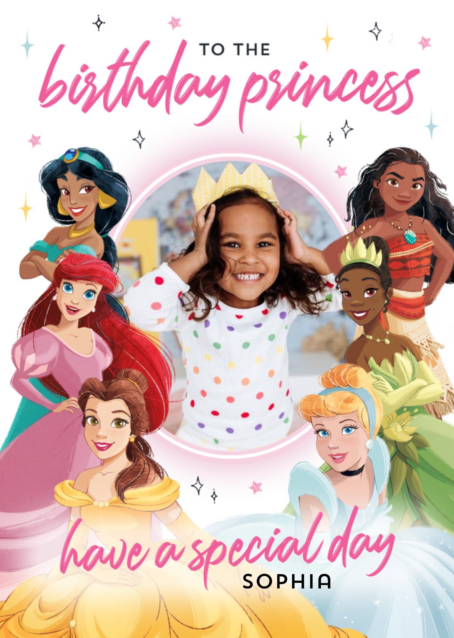 Disney Princesses Special Day Birthday Princess Photo Upload Card From Disney, Large