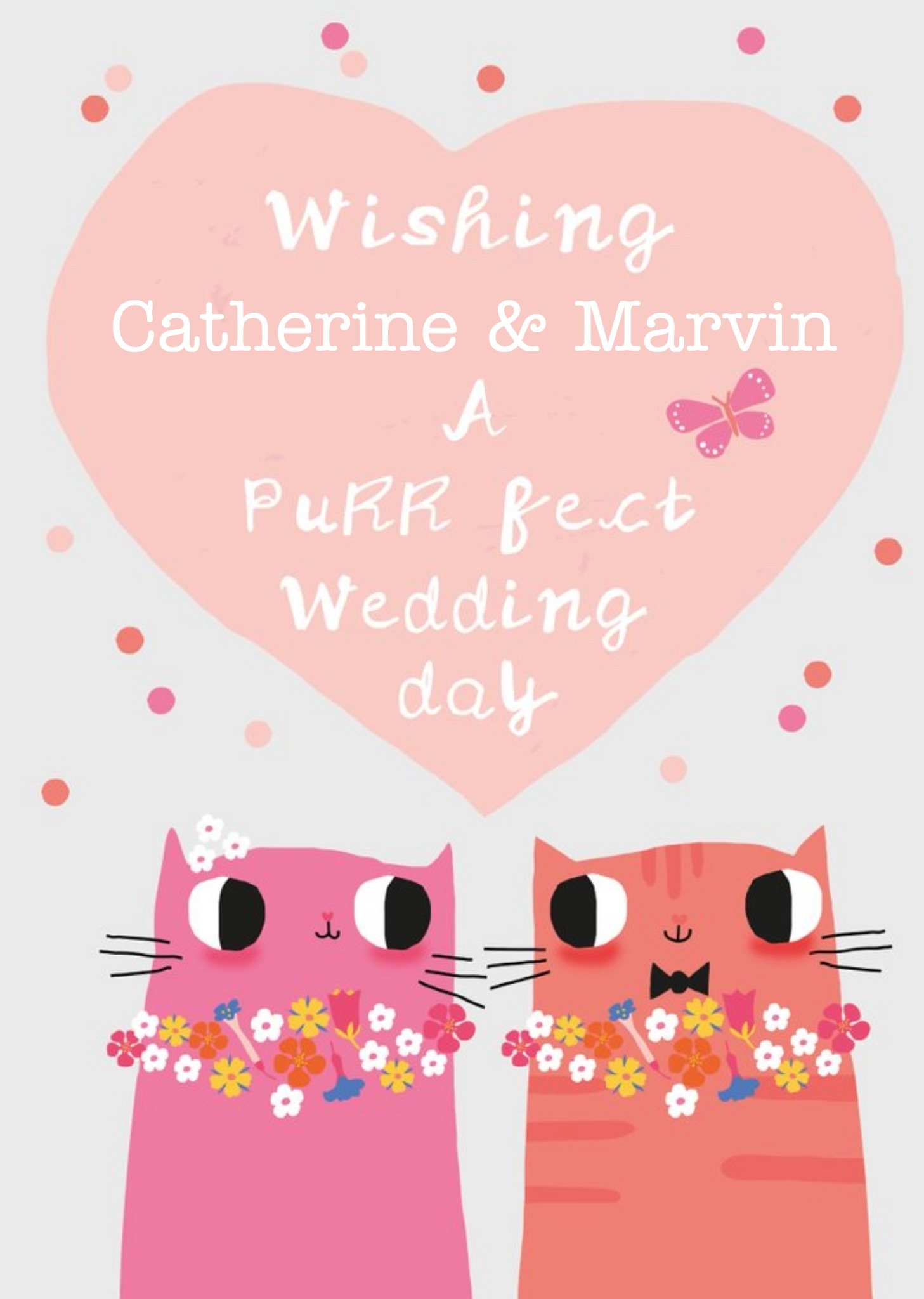Moonpig Wishing You A Purrfect Wedding Day Two Cats Wedding Card Ecard