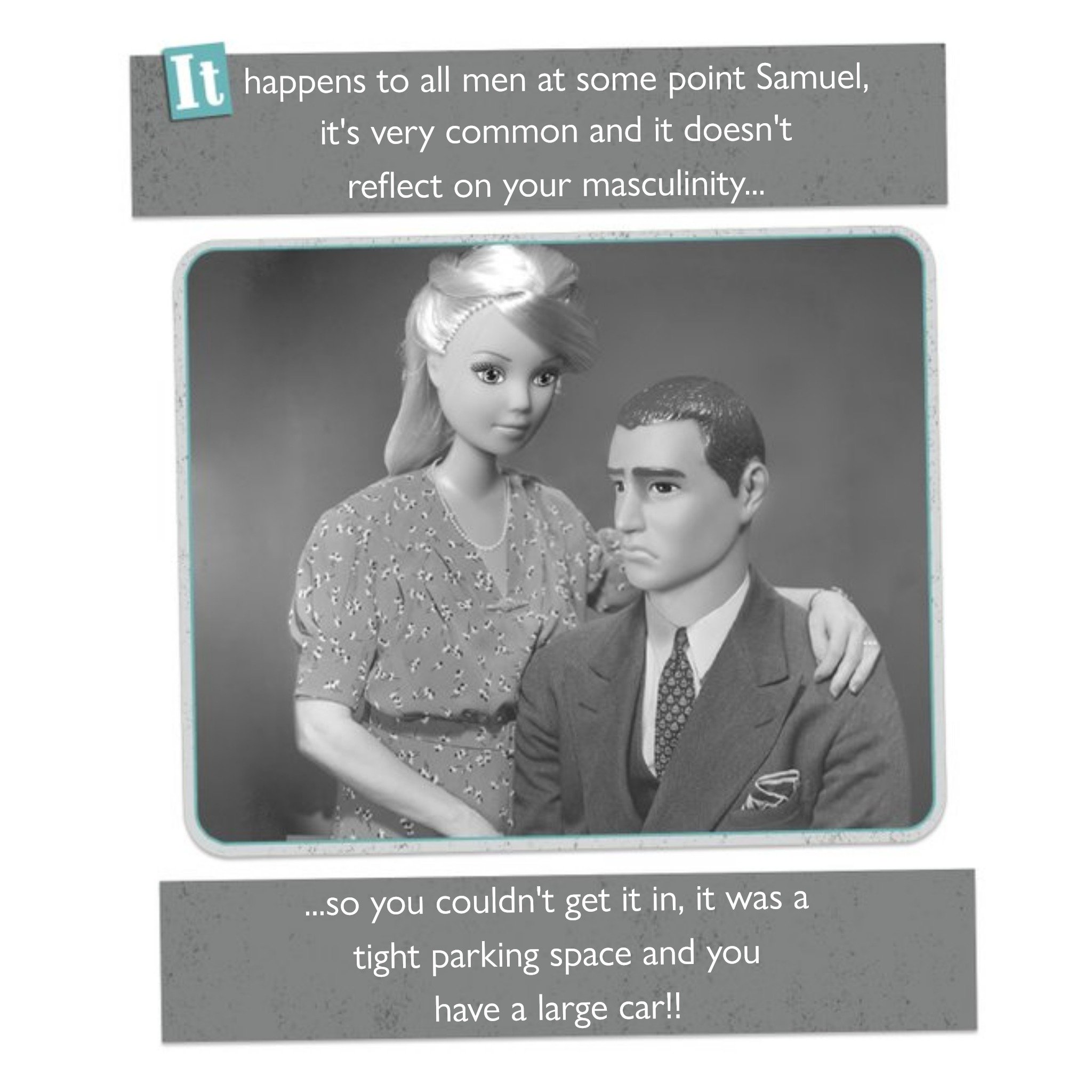 Sexual Dysfunction Barbie Doll Card, Square