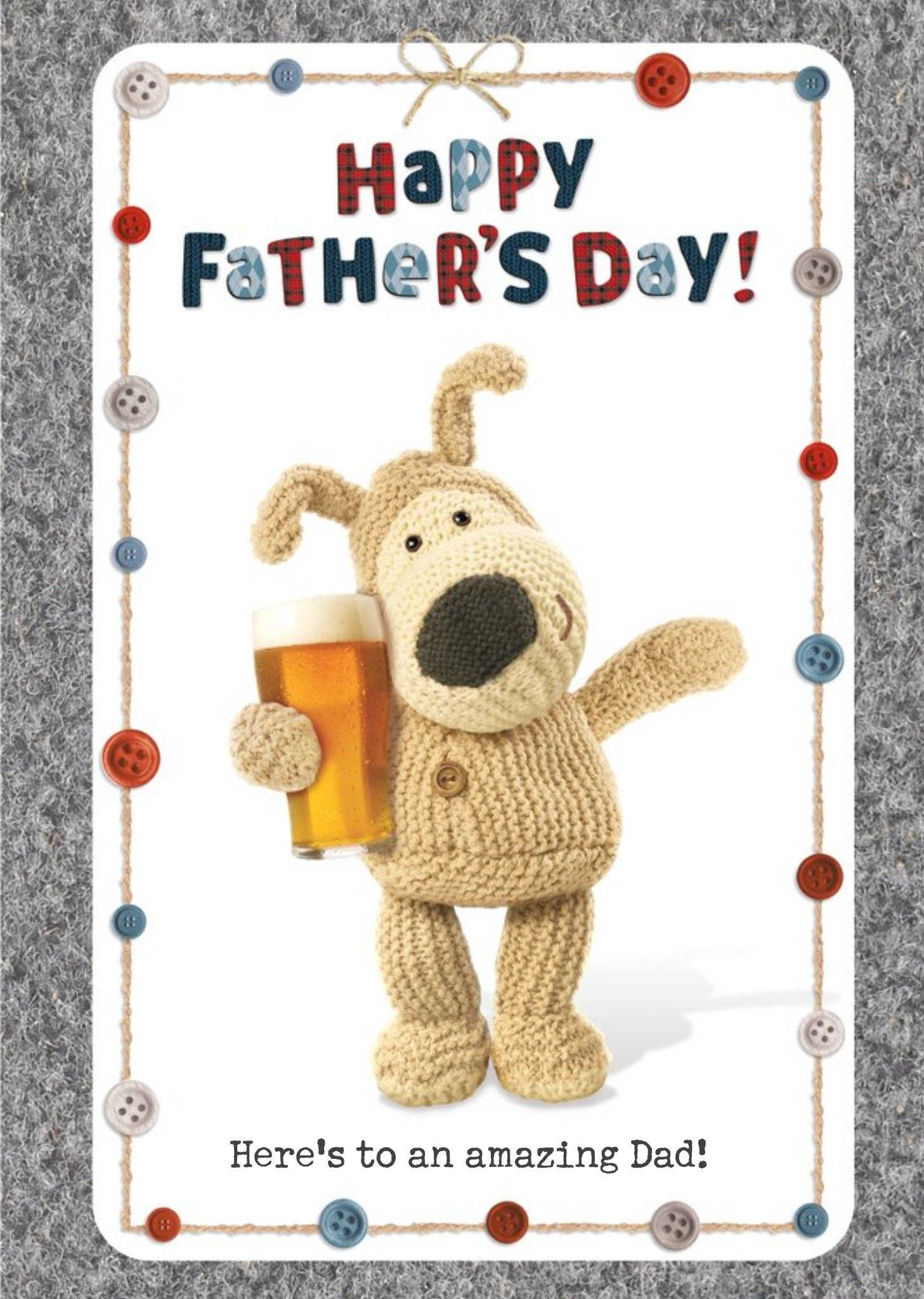 Boofle Puppy & Pint Happy Father's Day Card