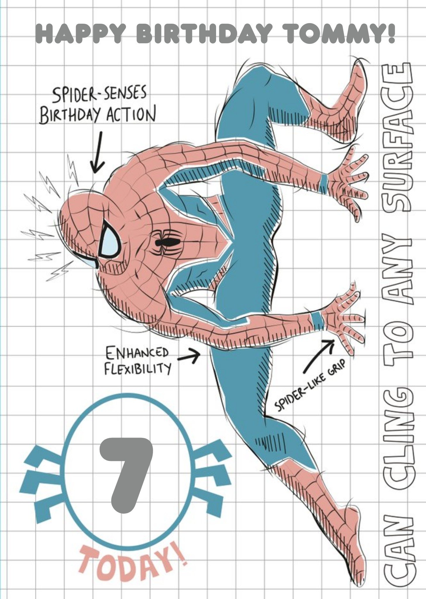Marvel Spiderman Personalised Birthday Card Ecard