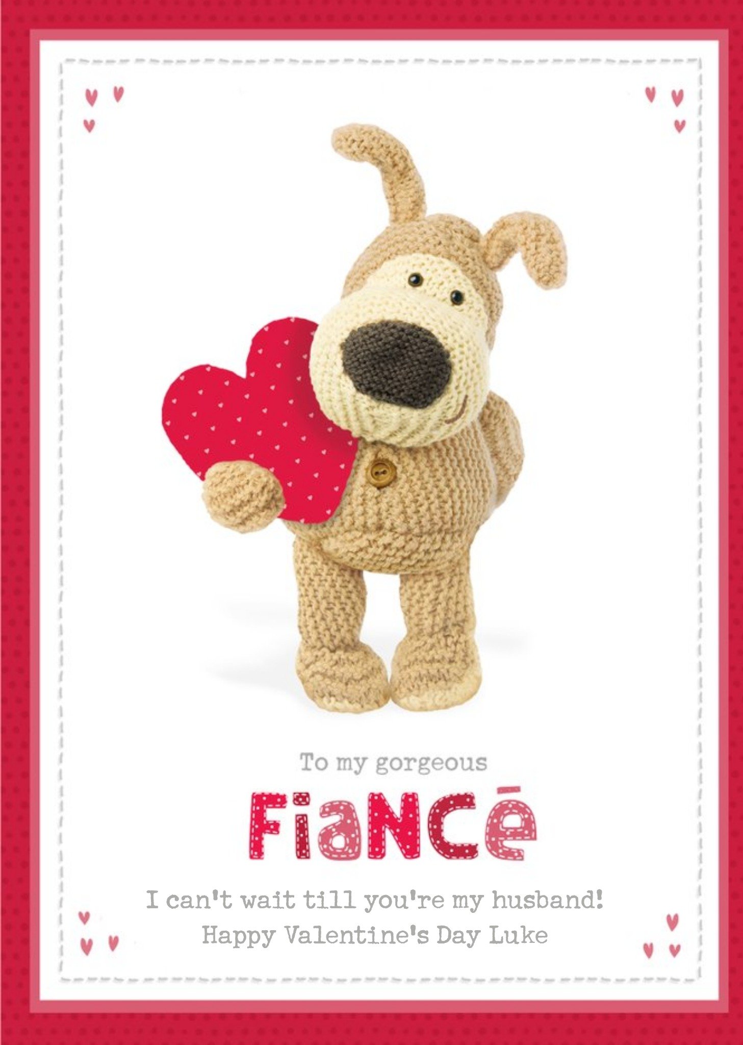 Cute Boofle To My Gorgeous Fiance Valentine's Day Card