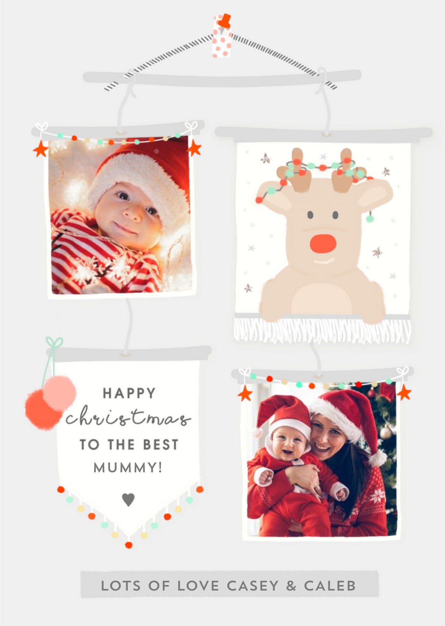 Modern Christmas Photo Upload Card To The Best Mummy Ecard