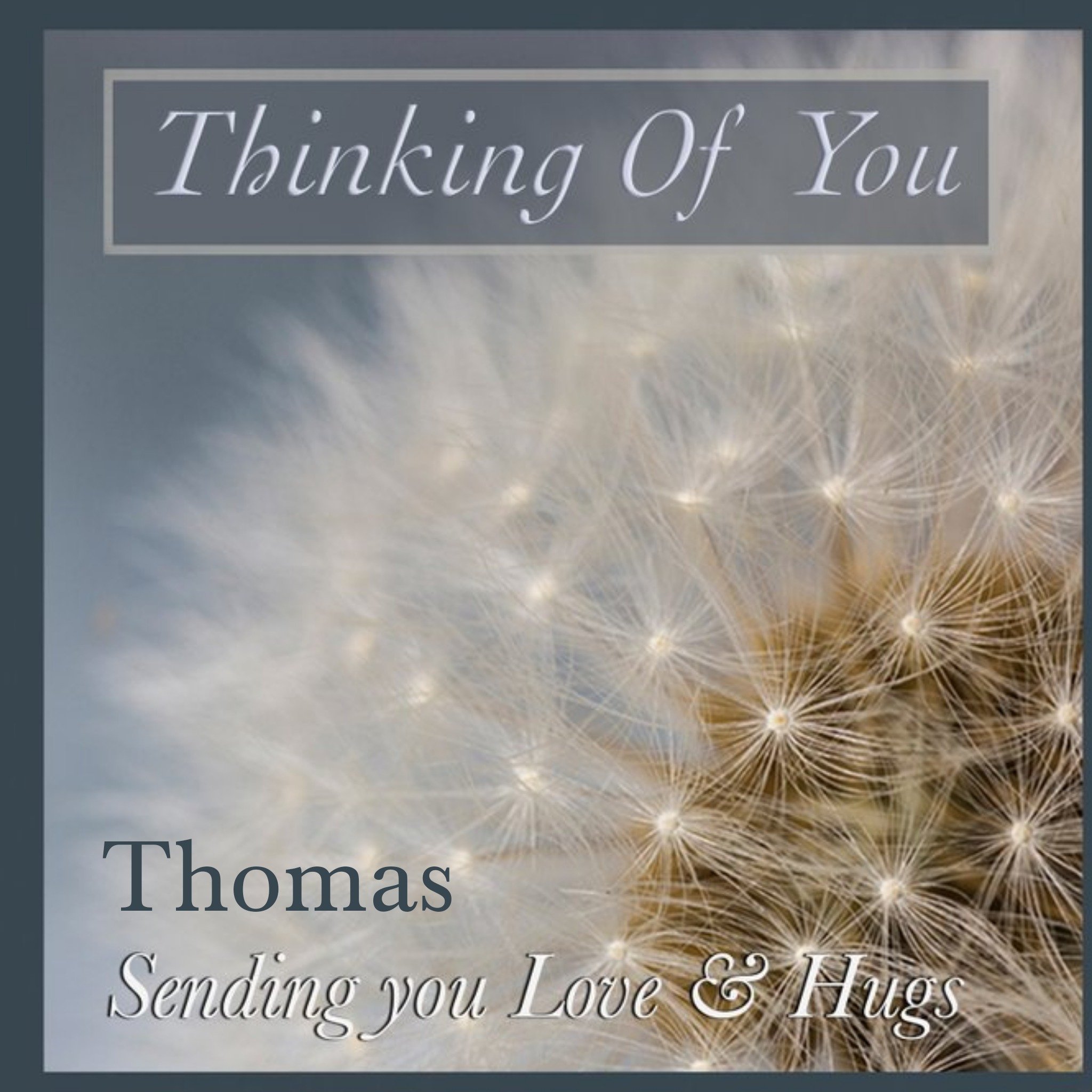 Photographic Dandelion Customisable Thinking Of You Card, Square