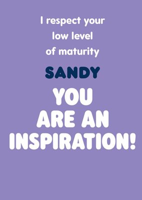 Typographical Funny Low Level Of Maturity Birthday Card Birthday Card