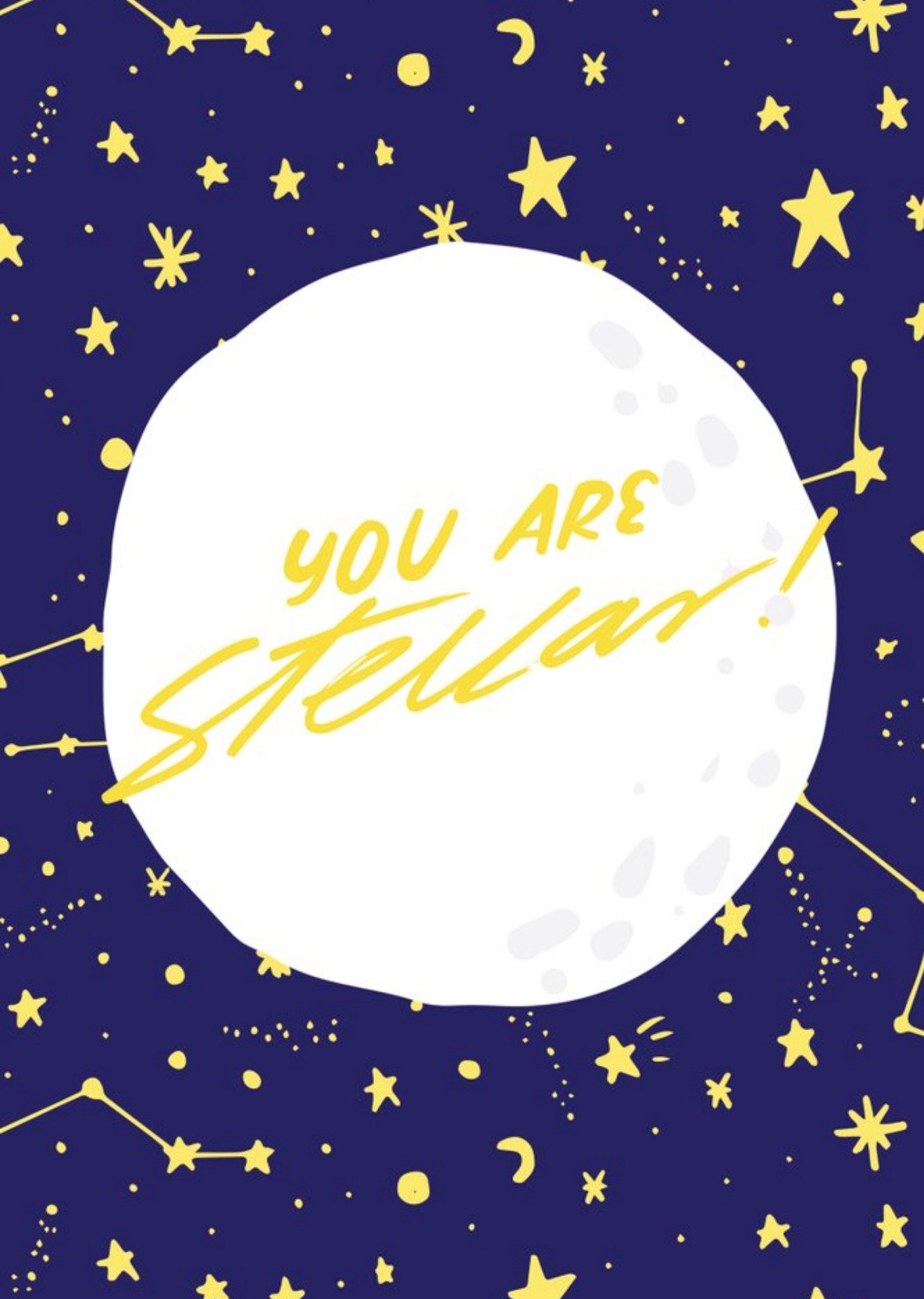 Modern Illustrated Outer Space Stars You Are Stellar Card Ecard