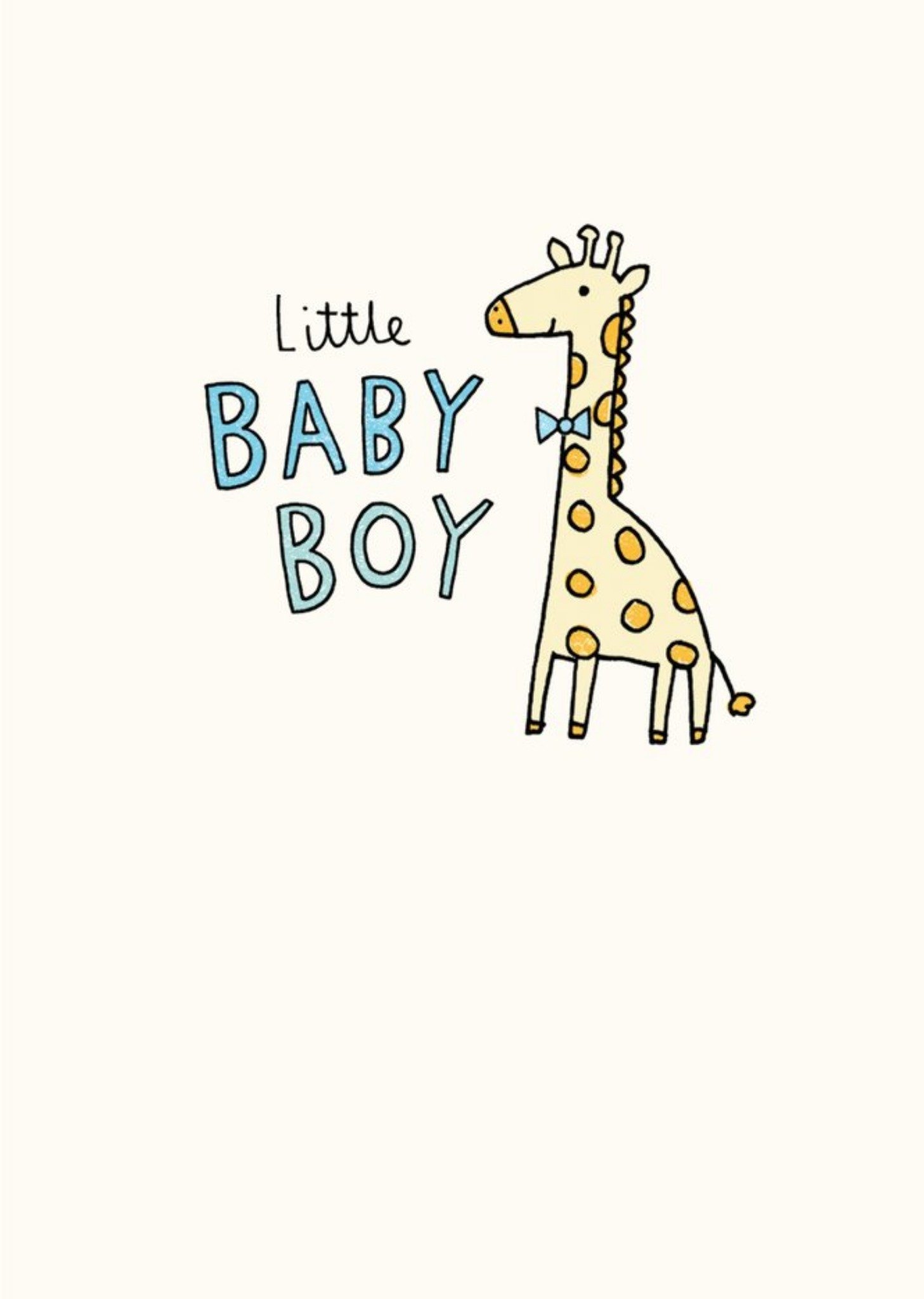 Moonpig Illustrated Giraffe Little Baby Boy New Baby Card Ecard
