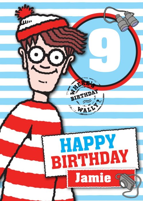 Wheres Wally 9Th Birthday Personalised Card