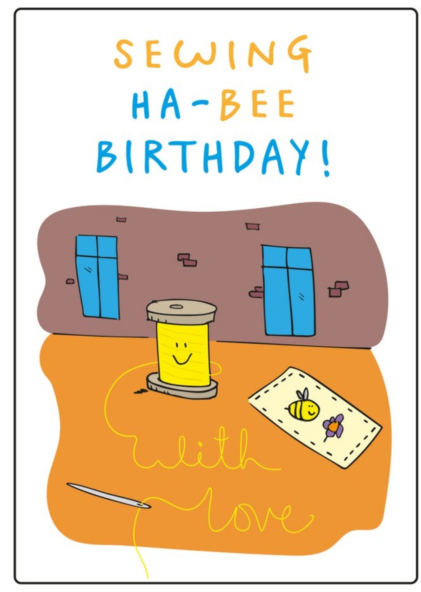 Moonpig Sewing Ha-Bee Birthday Card Ecard