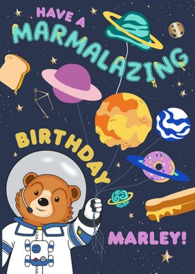 Paddington Bear Astronaut In Space Marmalazing Birthday Card