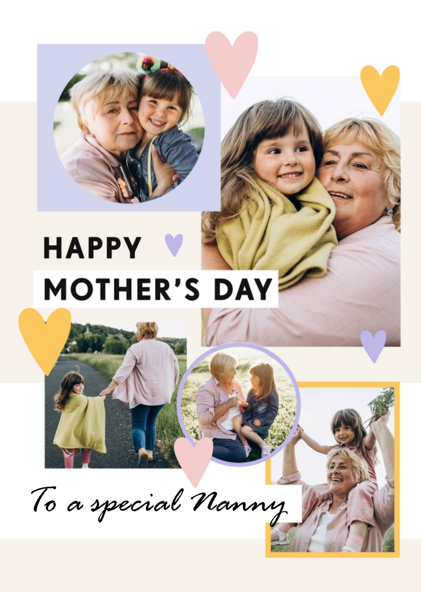Moonpig Special Nanny Multiple Photo Upload Mother's Day Card, Large