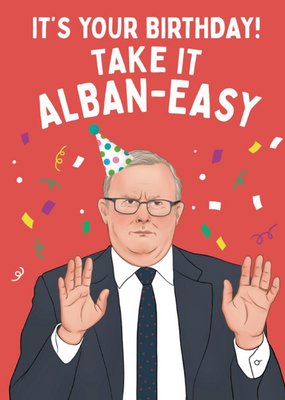 London Studio LOL Illustration Funny Politician Australian Birthday Card