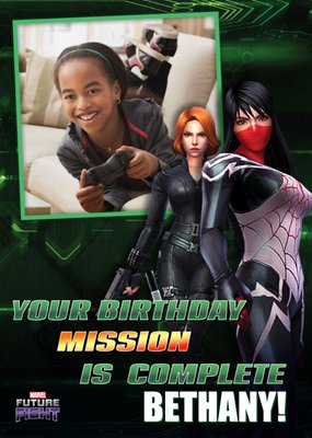 Marvel Future Fight Gaming Birthday Photo Upload Card