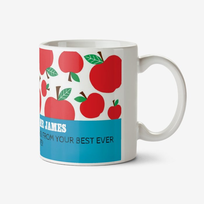 Top Teacher Apple Print Personalised Mug