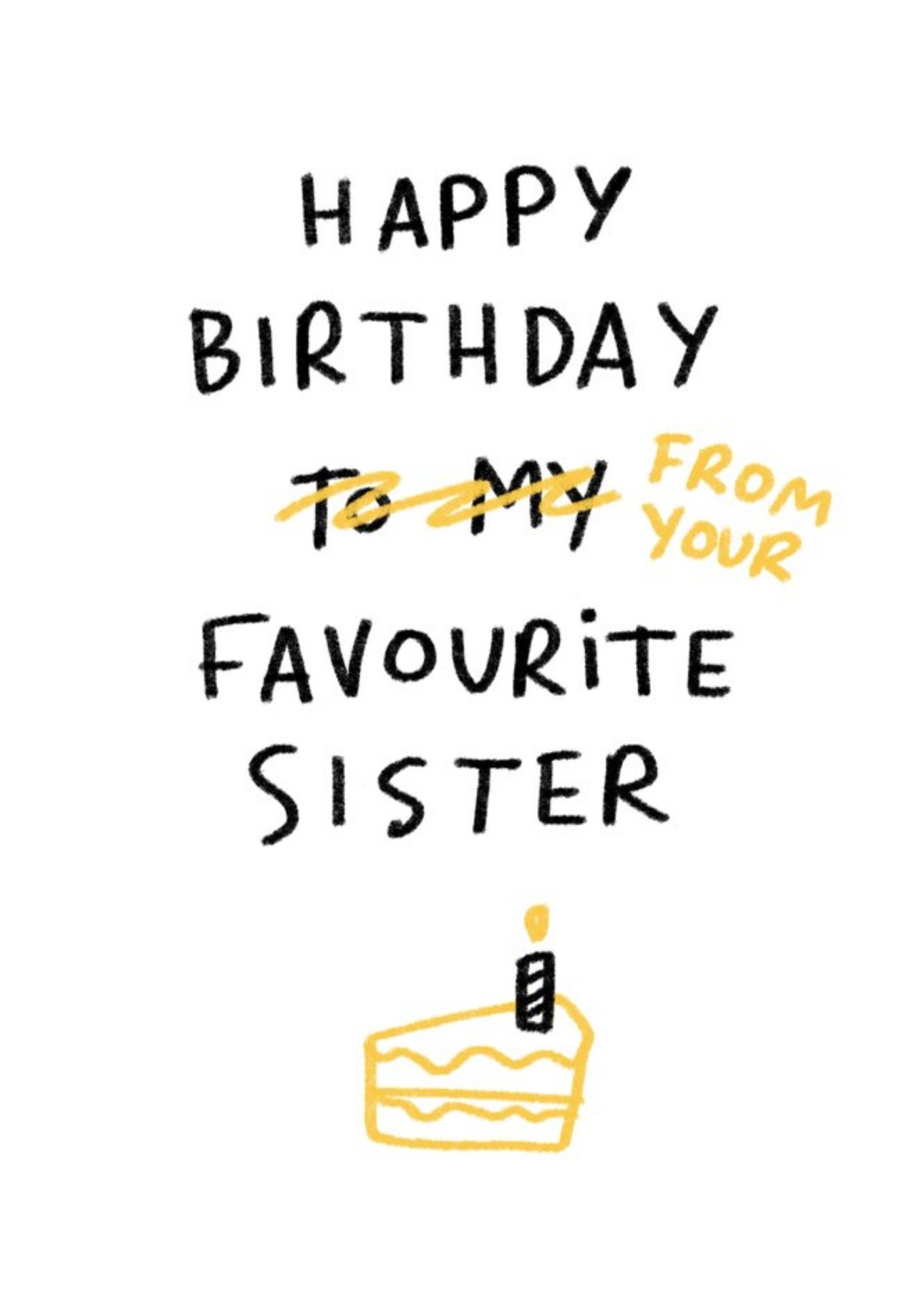Moonpig Happy Birthday From Your Favourite Sister Funny Card Ecard