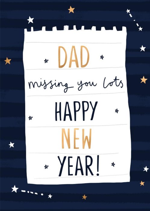 Dad Missing You Lots Happy New Year Card