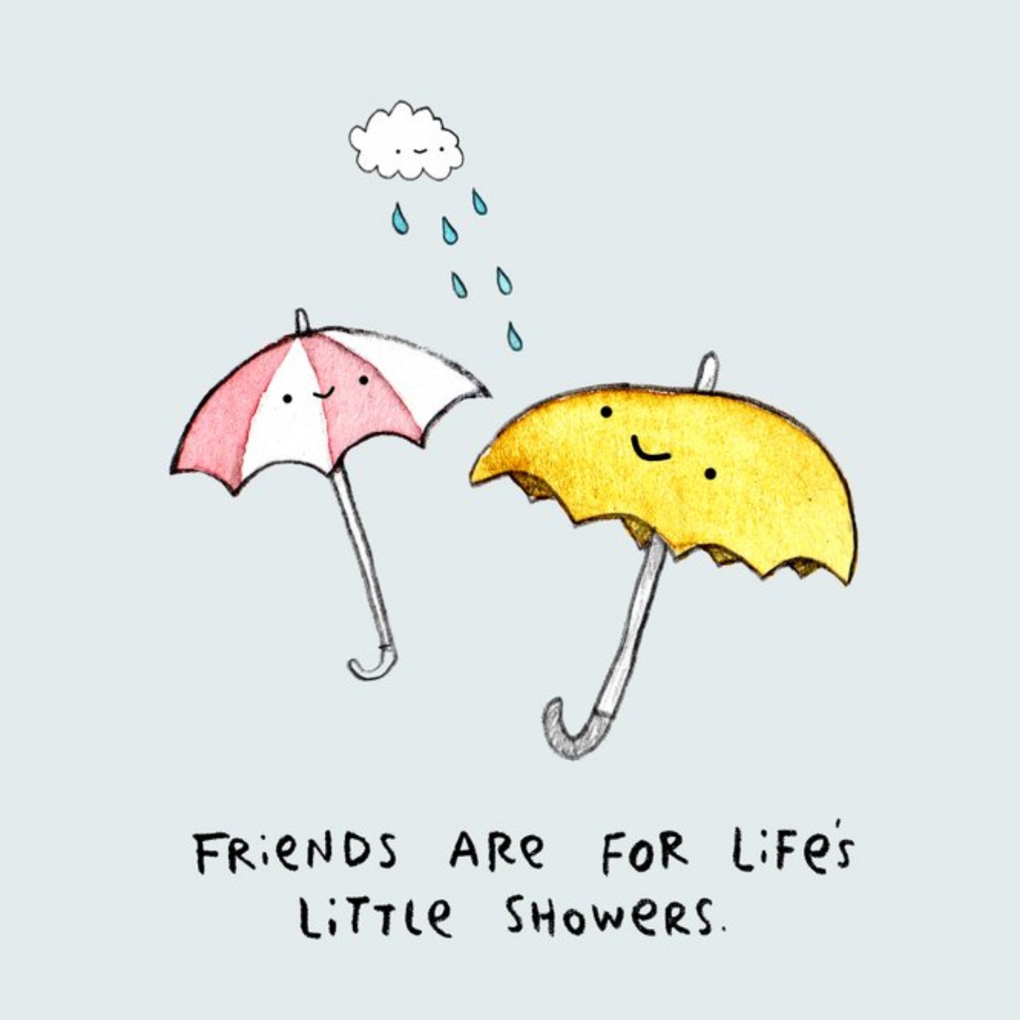 Friends Are For Life's Little Showers Personalised Greetings Card, Square