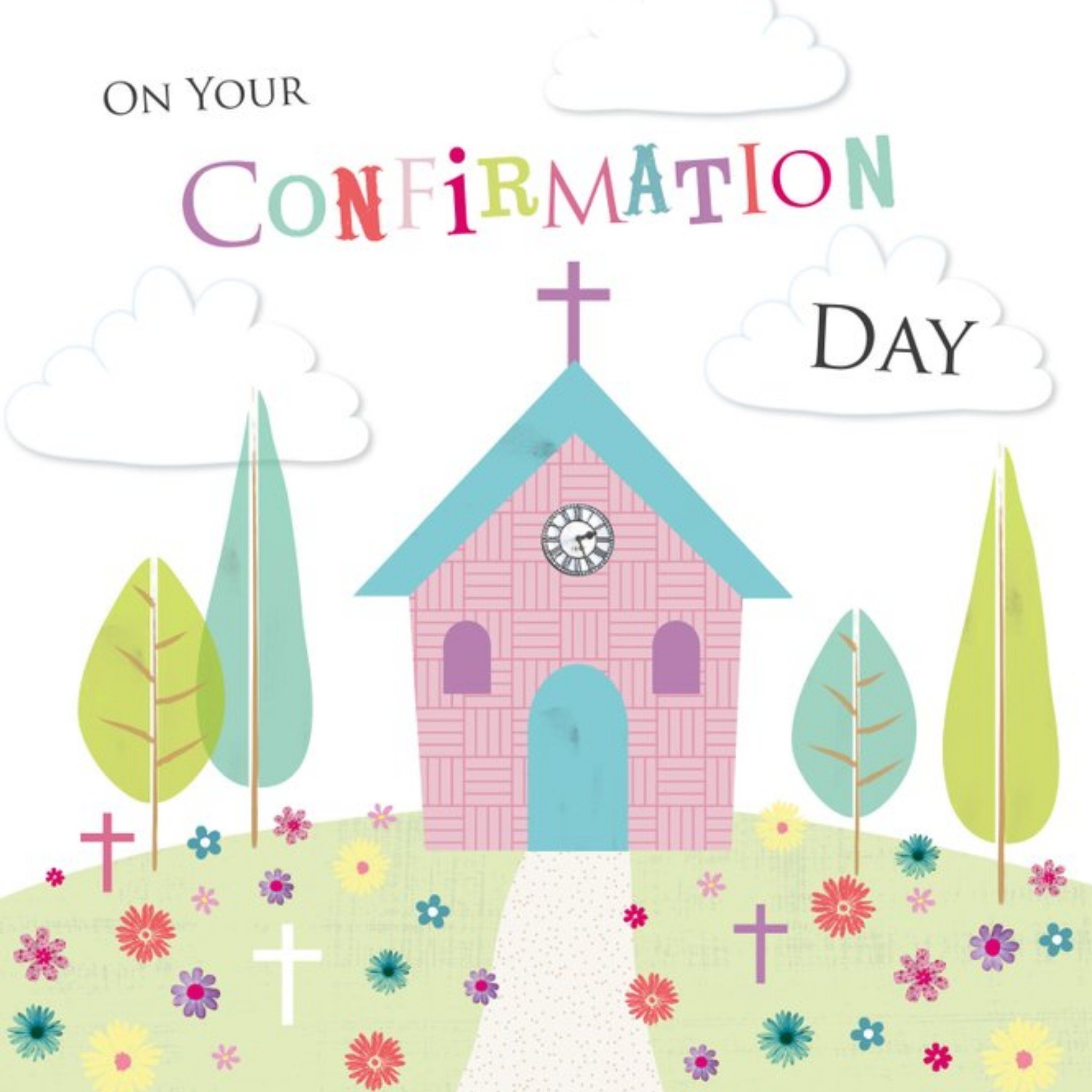 Moonpig On Your Conformation Day Cute Church Card, Square