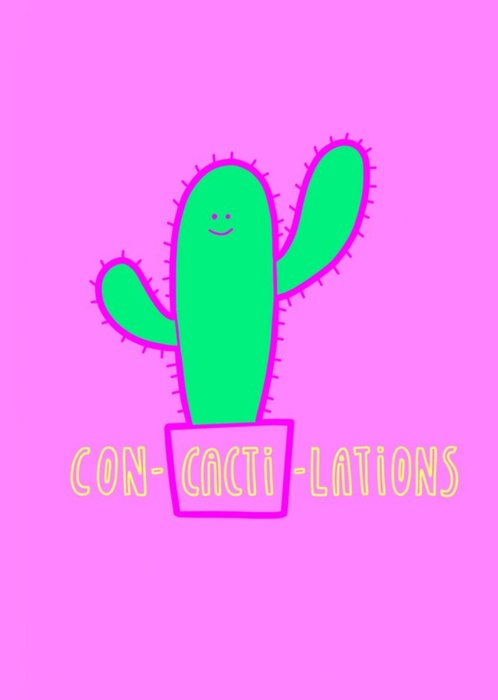 Con-cacti-lations Congratulations Card.
