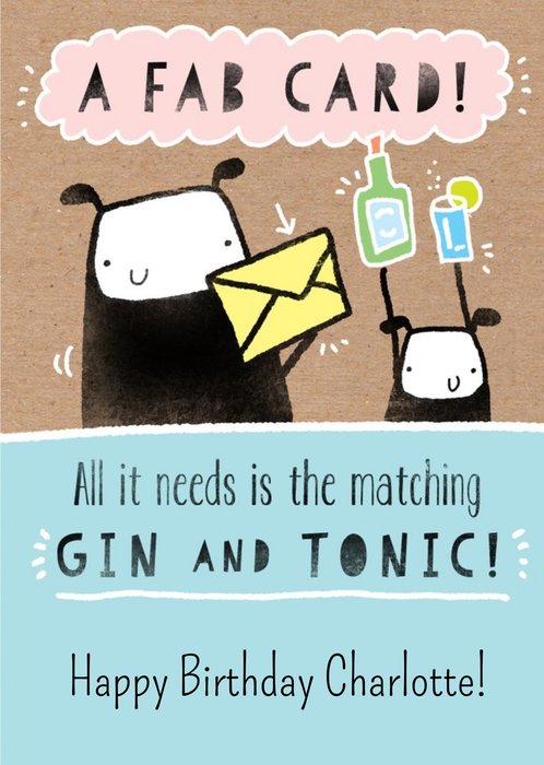 Deeply Sheeply funny gin Birthday Card