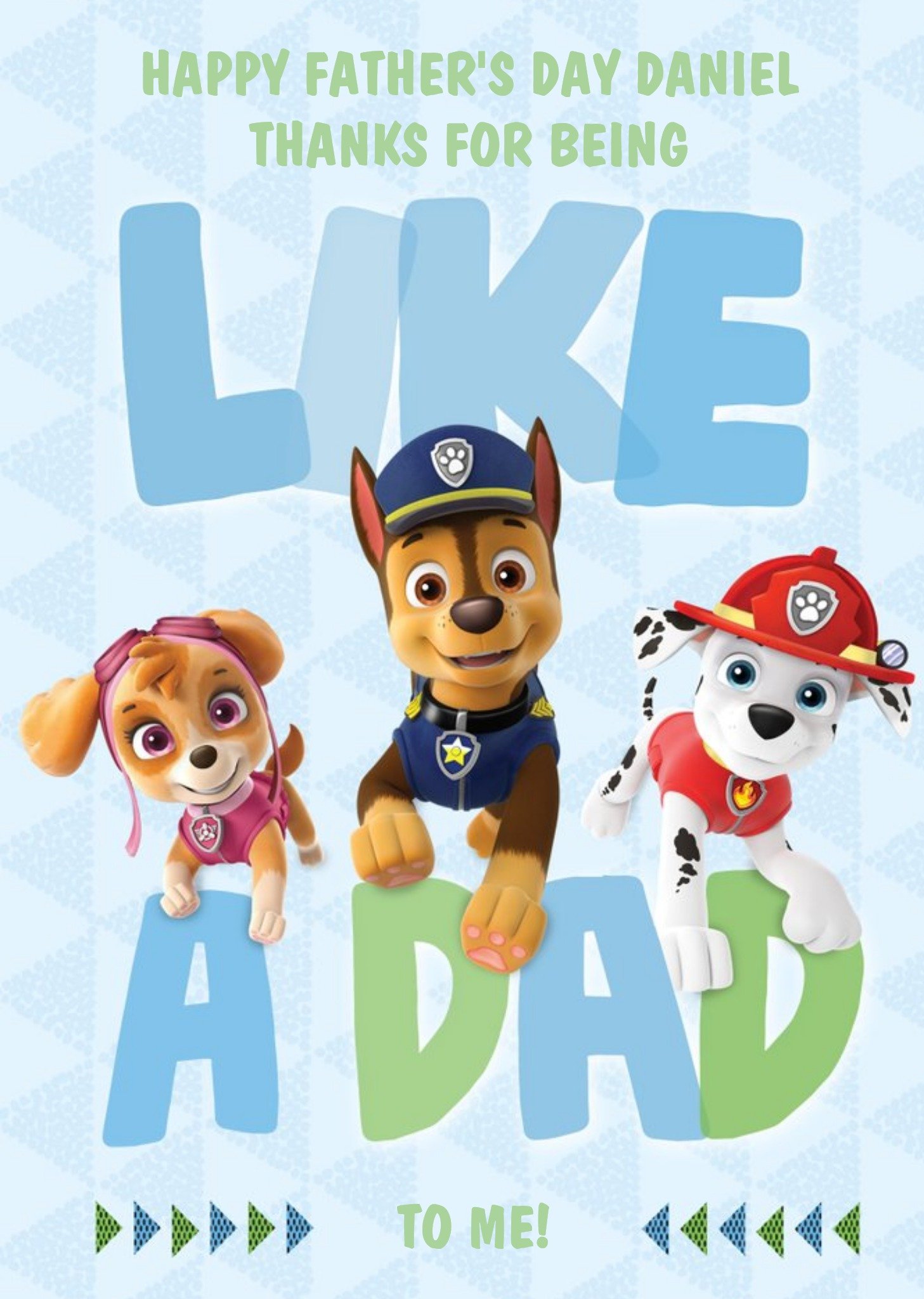 Paw Patrol Just Like A Dad Father's Day Card Ecard