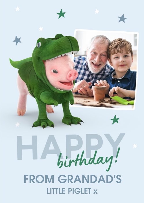 Moonpigs Dinosaur Pig From Grandad's little Piglet Photo Upload Birthday Card